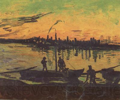 Vincent Van Gogh Coal Barges (nn04) France oil painting art
